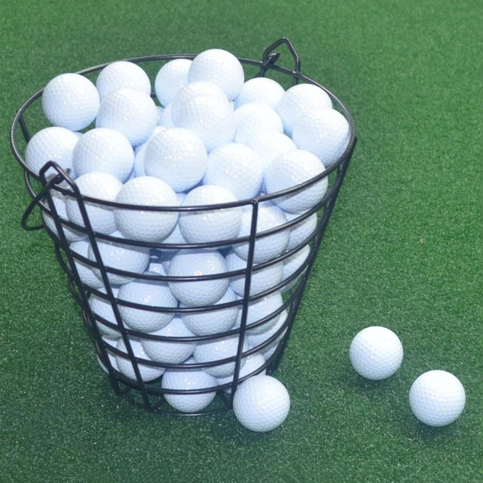 Générique Panier pour Balles De Golf - Seau de Rangement pour 100 Balles de Golf - Grand Conteneur en Fil Métallique avec Poignée pour Père Mari Petit Ami Amis Passionnés De Sport