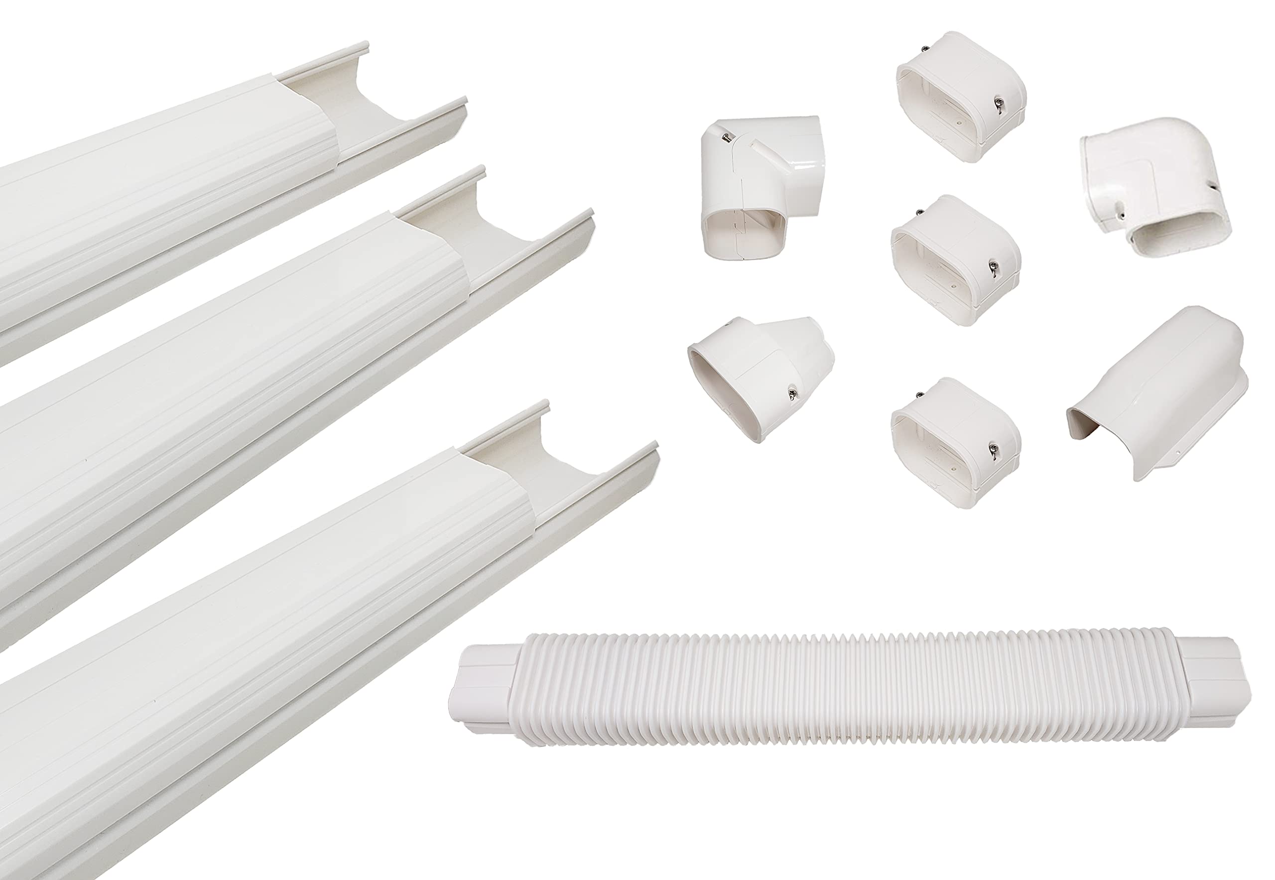 Buy Mini Split AC Line Set Cover Kit, 3" Decorative White Professional