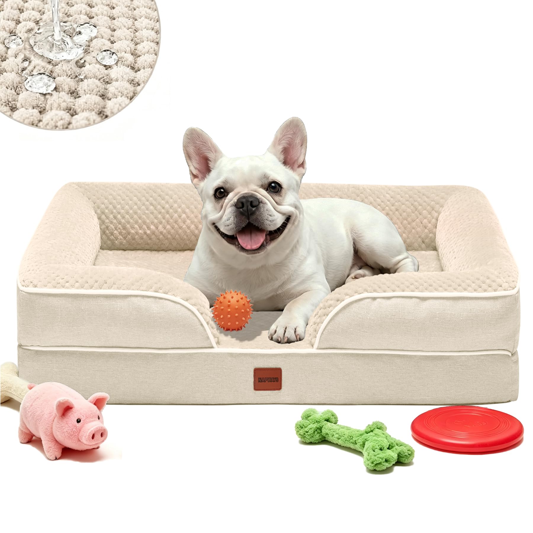Orthopedic Dog Bed Small Medium Size Dog, Waterproof Washable Pet Beds