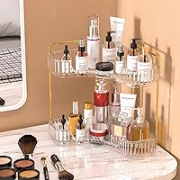 Vista 2 de GTI 2 Tier Bathroom Counter Organizer, Multi-Function Corner Bathroom Organizer Countertop,Makeup Organizer Perfume for Dresser Vanity Tray, Spice