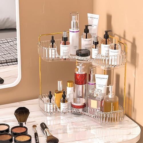Miniatura 2 de GTI 2 Tier Bathroom Counter Organizer, Multi-Function Corner Bathroom Organizer Countertop,Makeup Organizer Perfume for Dresser Vanity Tray, Spice