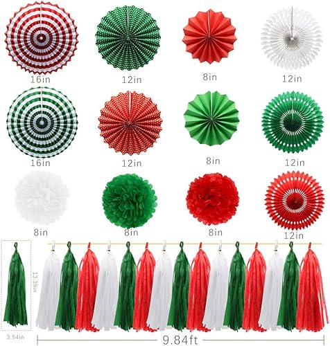 Miniatura 9 de Meiduo Decoración de fiesta azul abanicos de papel colgantes con pompones de flores, guirnalda de borlas de tejido para elefante, tiburón, tema de