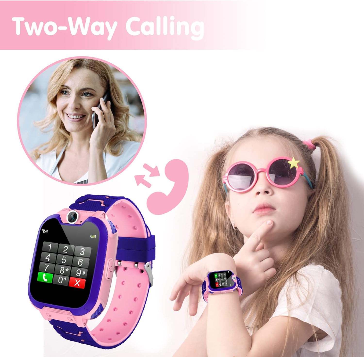 Smartwatch Kinder, wasserdichte Kinderuhr mit Wecker Taschenrechner 16 Spiele Uhr Kinder, Geschenke für Schüler im Alter