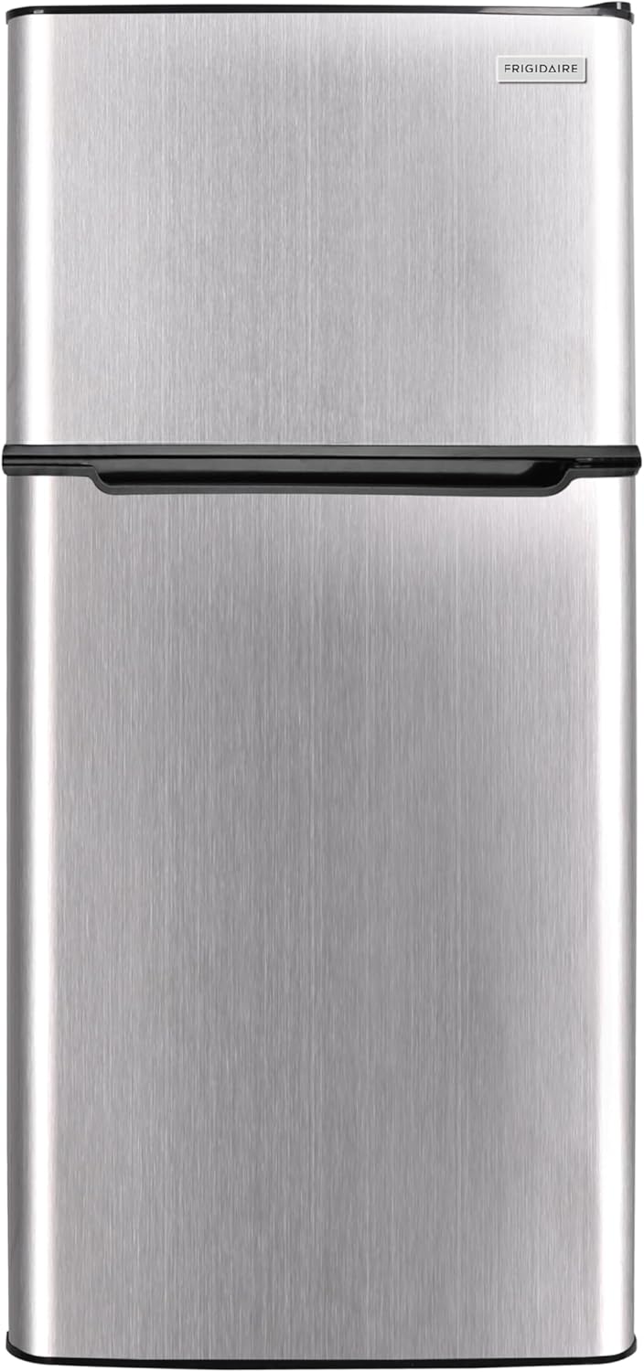 Frigidaire, 2 Door Apartment Size Refrigerator with Freezer, 7.5 cu ft, Adjustable Spill-Proof Shelves, Door & Crisper Bins, Black