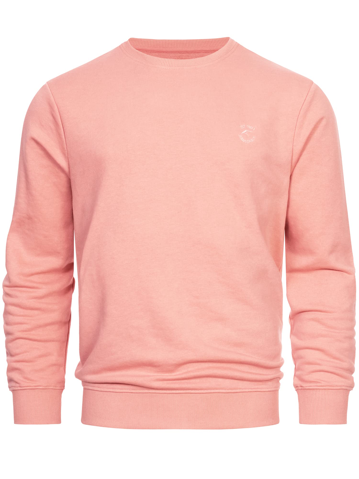 Indicode Herren Holt Sweatshirt aus Baumwollmischung mit RIPP-Bündchen | Bequeme aus Baumwollmix mit Rippbündchen, Freizeitpullover, Basic Pullover, Rundhalspullover für Männer