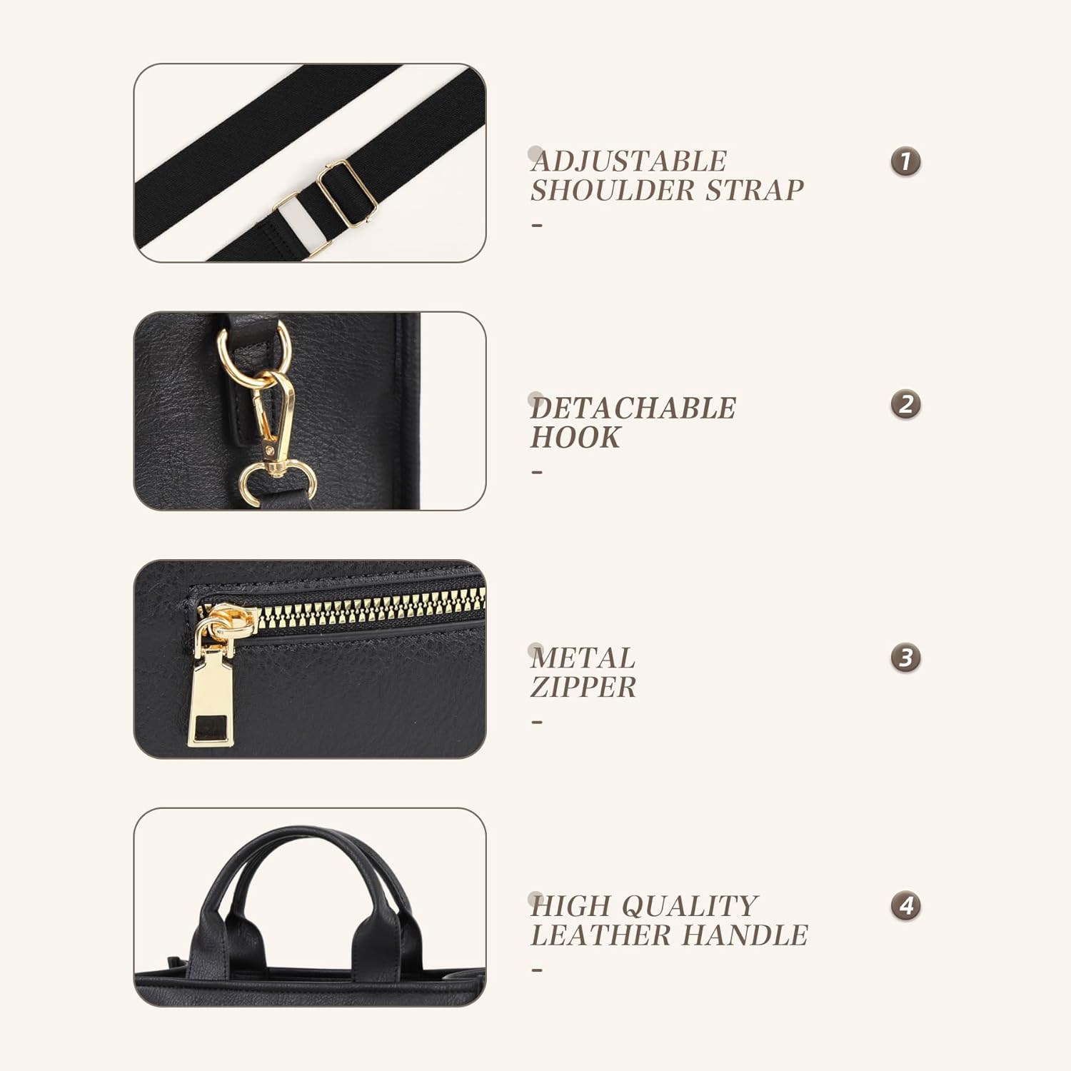 WJCD Women's Tote Handbags Stylish Vegan Leather Handheld Purse for Women Plaid Striped Adjustable Strap Durable Lightweight