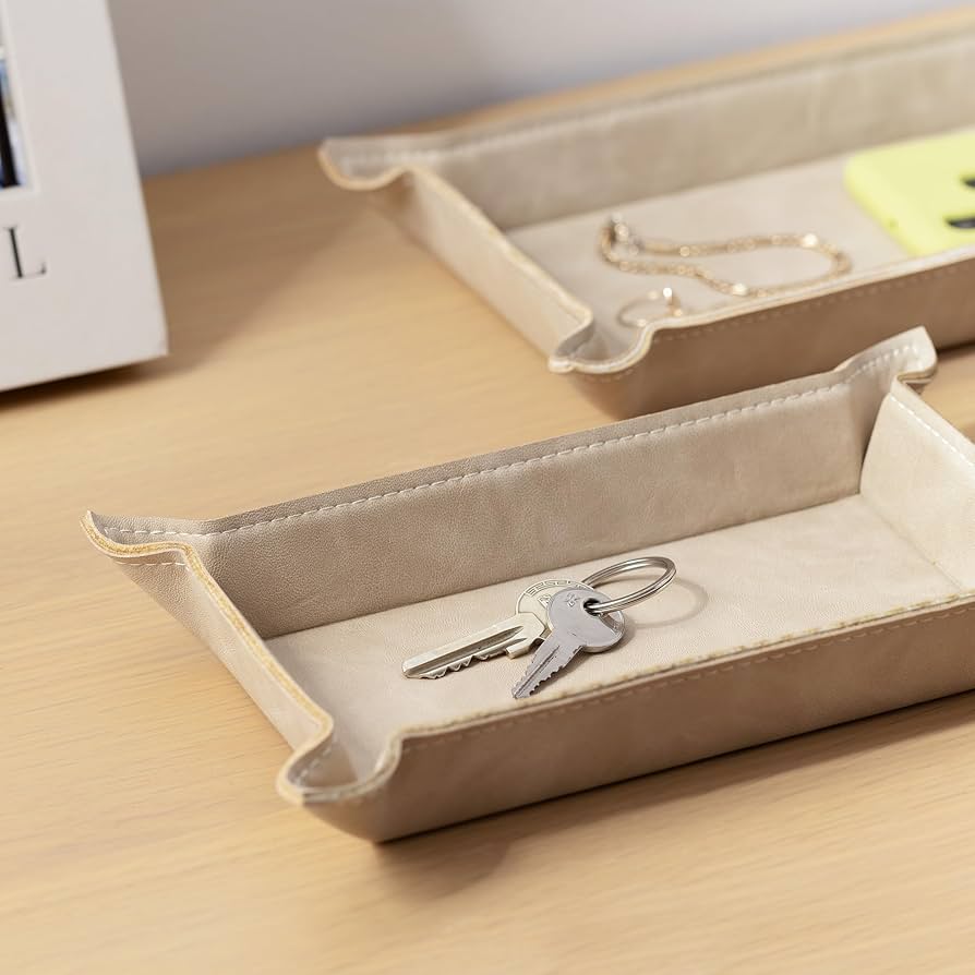 Amazon | Navaris レザートレイ 2個セット 小物入れ トレー