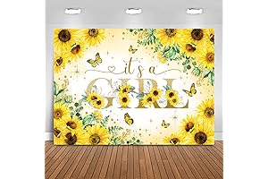 Sunflower Backdrop for Baby Shower Party Decorations