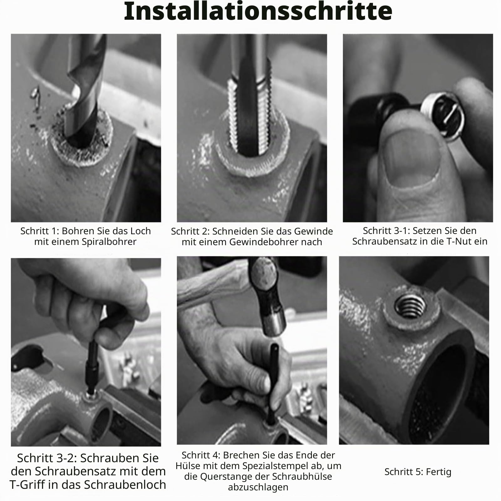 M18x1,5 Gewindereparatursatz Edelstahl-Spiralbohrerschlüssel Gewindeeinsatz Für Auto