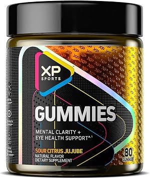 Performance Sports Gummies Mental Clarity & Eye Health Support, Sour Citrus Jujube Flavor, Cognitive Focus & Vision Care Supplement, 80 Gummies
