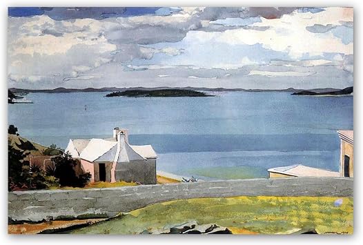 NHLDZYH Famous Paintings Wall Art - Canvas Print Poster - Abstract Art Picture for Living Room Bedroom Home Decor - W.Inland Water, Bermuda 50x75cm-19.7x29.6in Only Canvas
