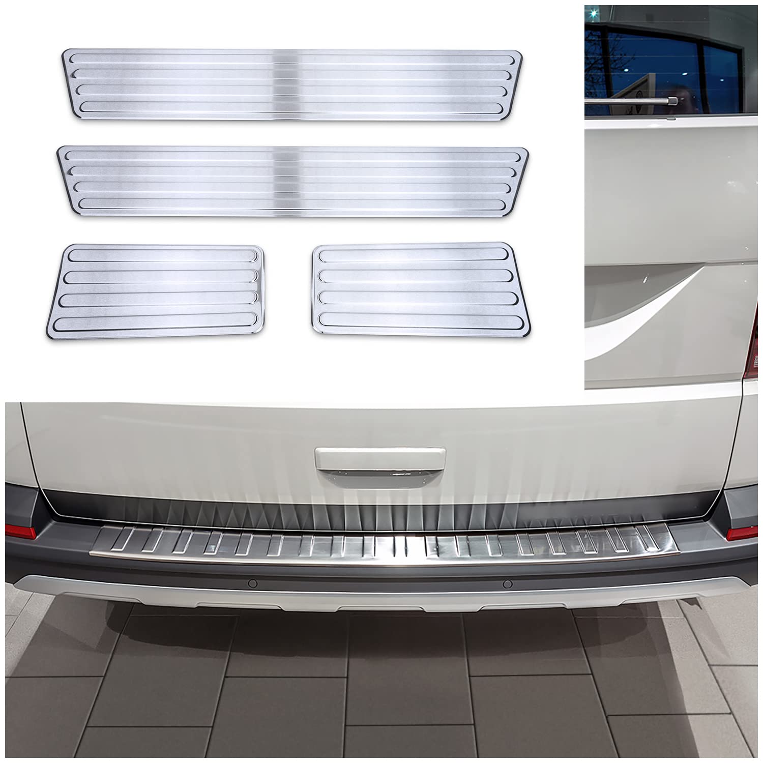 tuning-art L177-XF514-1 Protections de seuil de Coffre et de Portes pour VW T6 T6.1 Multivan Caravelle 5 Portes 2015-07/2024