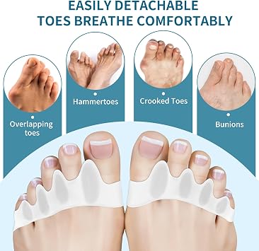SUNFATT Toe Separator,Gel Toe Spacers for Overlapping Toes