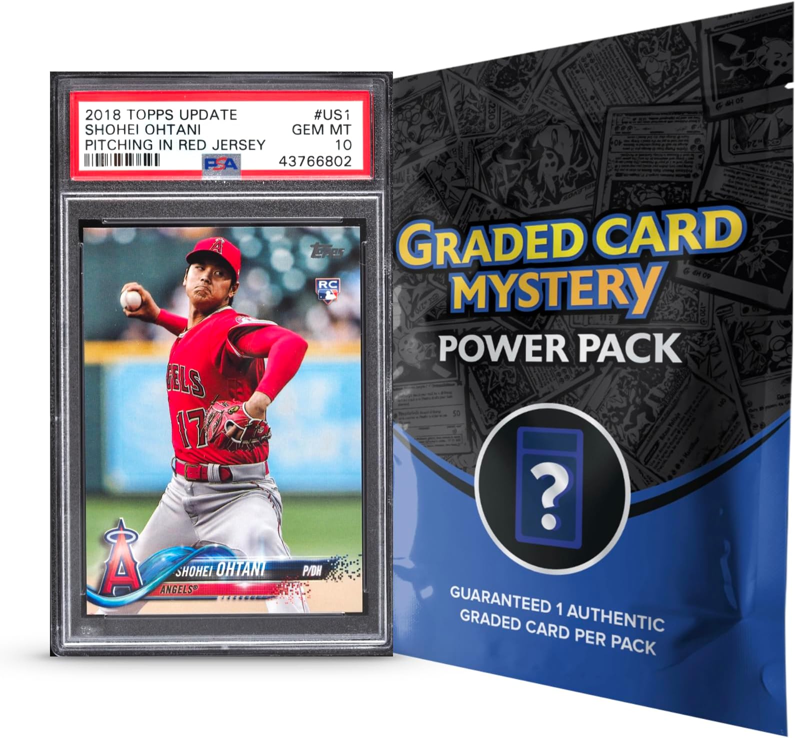 Zoo Packs PSA Graded Baseball Card Mystery Pack Plus | 1 PSA Graded & 1 Pack of Baseball Cards | Grade 8+ Guaranteed | Contains One Vintage, Rookie, Legend or Current Star