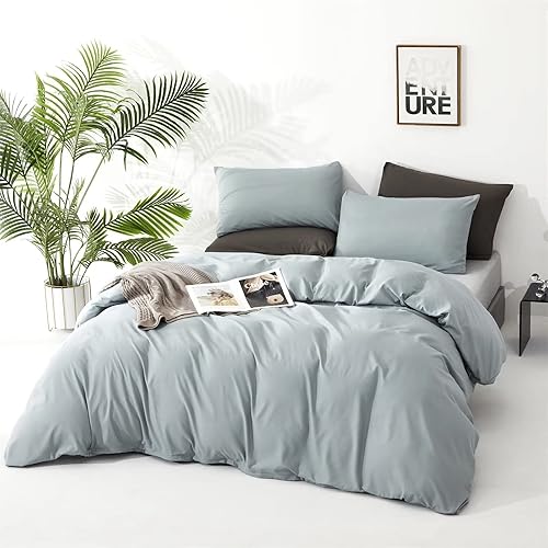 Miniatura 3 de Houseri Juego de edredón azul claro Cal King, ropa de cama azul moderna, tamaño Cali King, edredones incluidos