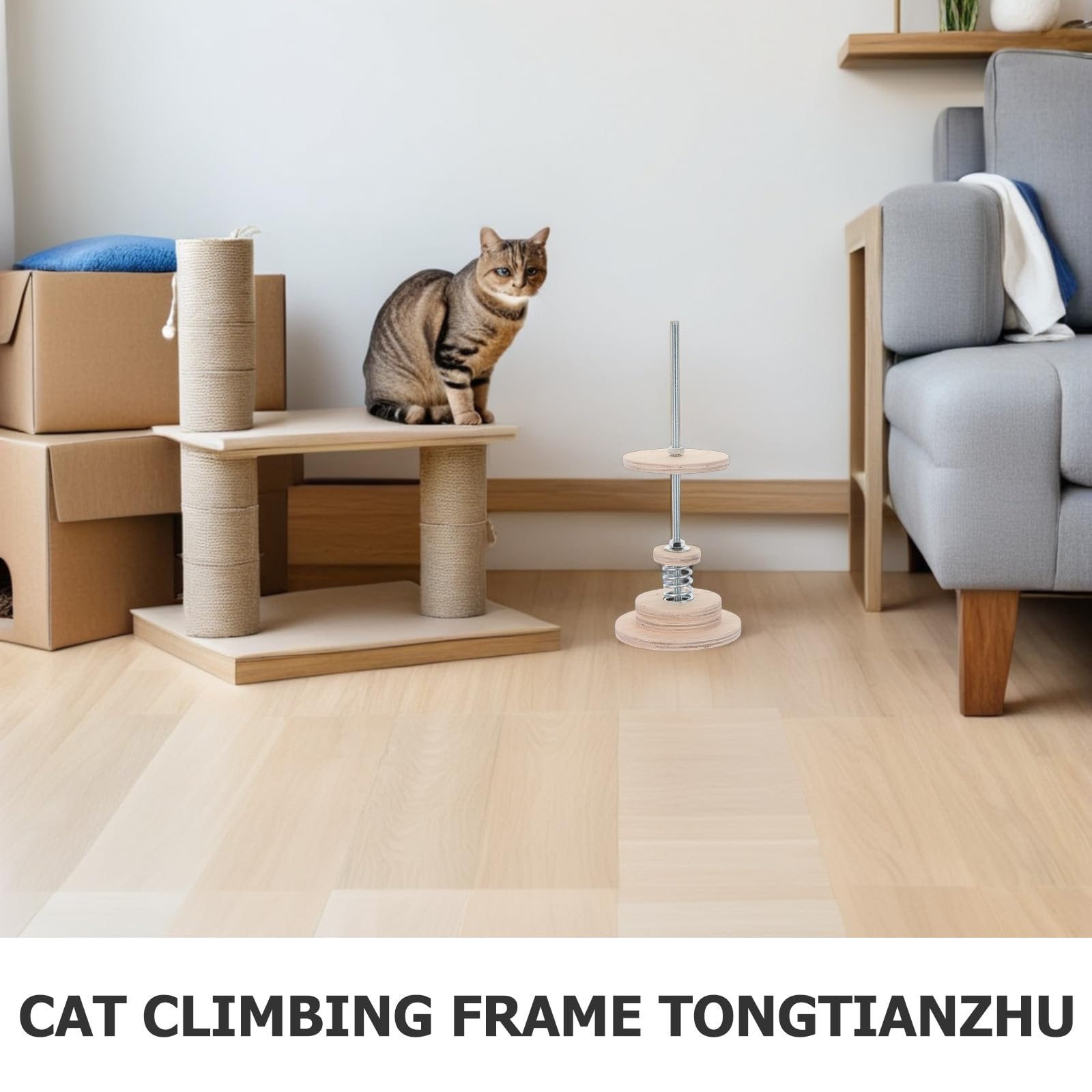 Deckenhalterung für Katzenkratzbäume: Befestigung für Katzenkratzbäume zur Deckenmontage im Innenbereich, passend für M10-Aufnahmen.