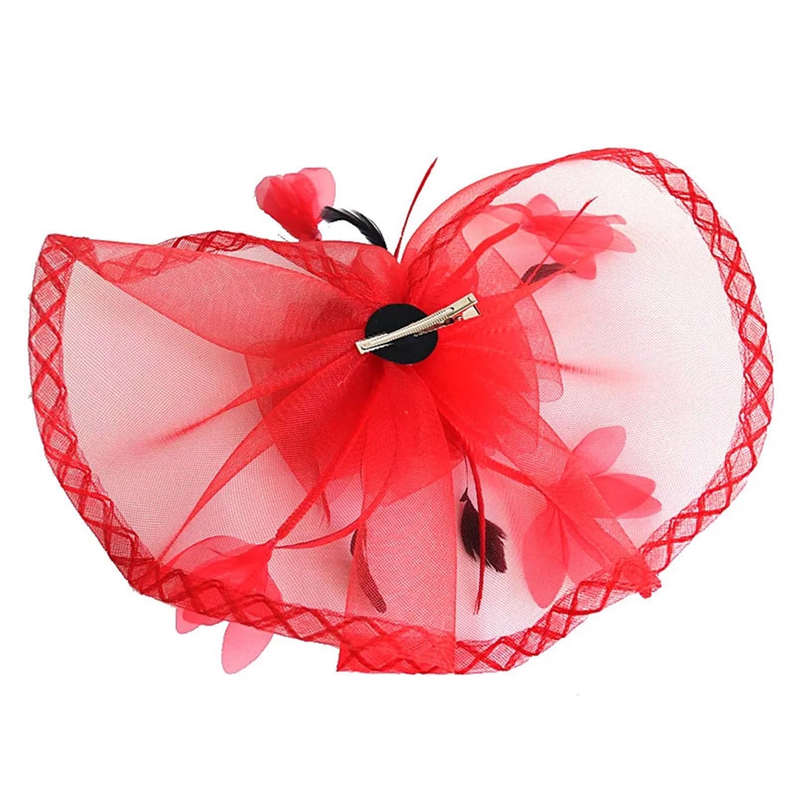Sinamay Mesh Fascinator Cappello for donna Elegante fascia con fiori di piume Tea Party Photography
