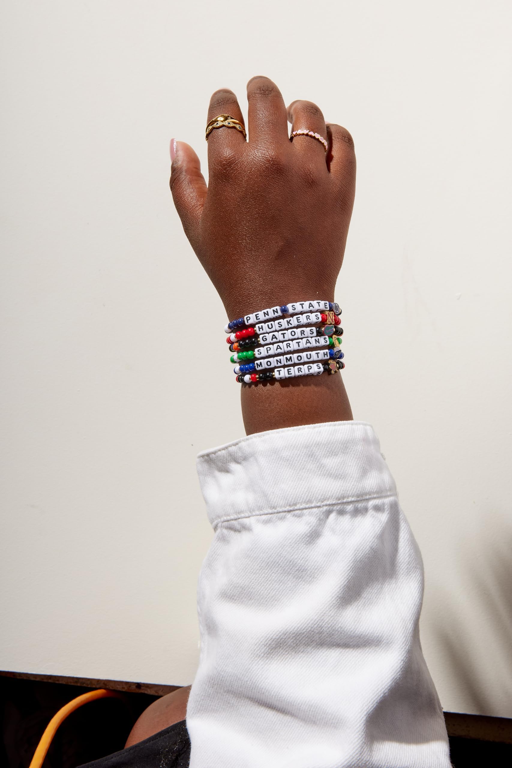 Syracuse® Syracuse University® College Bead Bracelets (XL) - Handcrafted Stretch Bracelets w/ Custom-Casted Syracuse Charm, Trackable Kindness ID Tag - Show Your UFL Pride with Syracuse University Merchandise