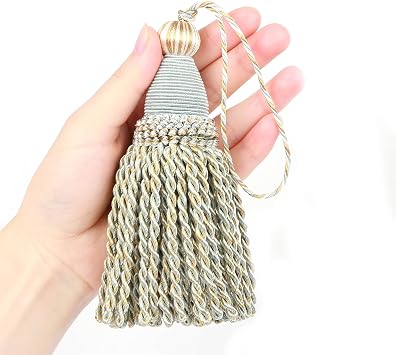 2 Pcs 6" Large Key Tassel with 4.3" Loop Hand Crafted Tassels