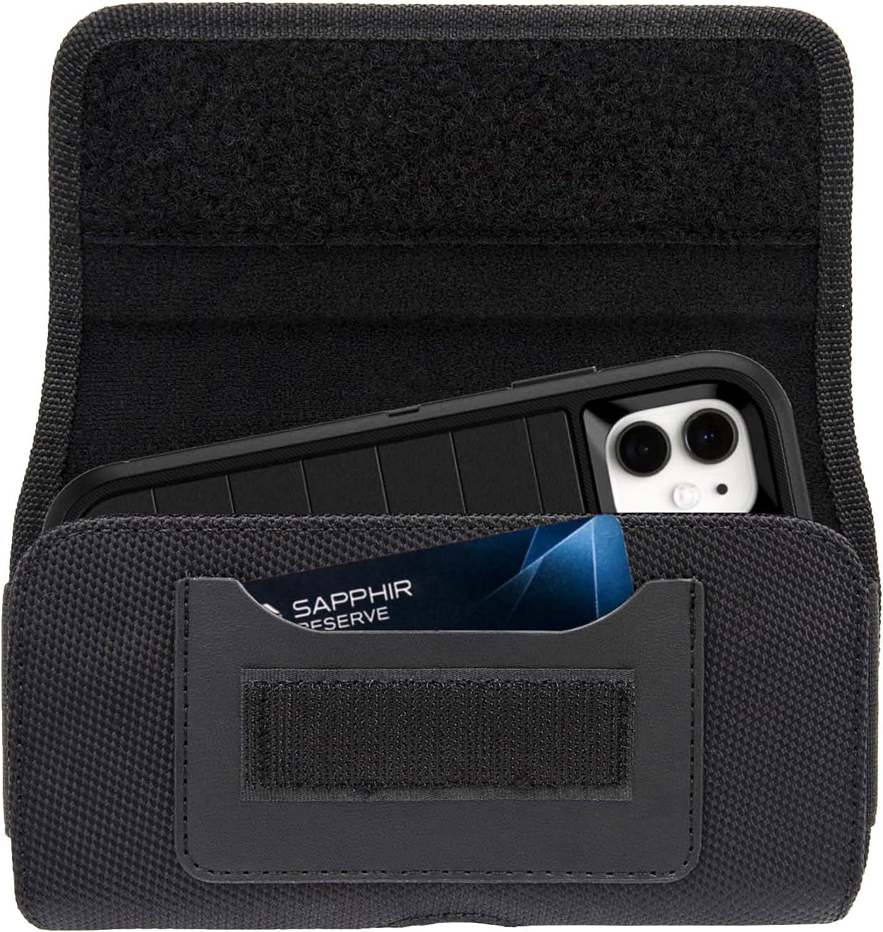 Meilib Holster for iPhone 14, 14 pro, 13 Pro, 13, 12 Pro, 11, XR, Galaxy S22 S21 S20, Cell Phone Belt Holder Case with Belt Clip, ID Card Holder Pouch Cover (Fits Phone with Otterbox Commuter Case)