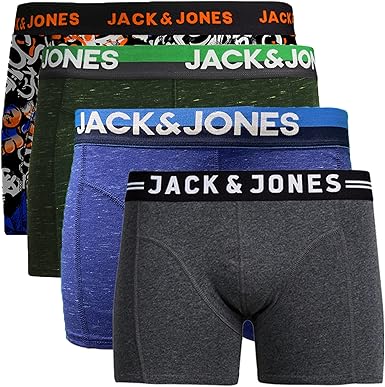 Jack \u0026 Jones - Calzoncillos tipo bóxer para hombre (4 unidades, algodón):  Amazon.es: Ropa