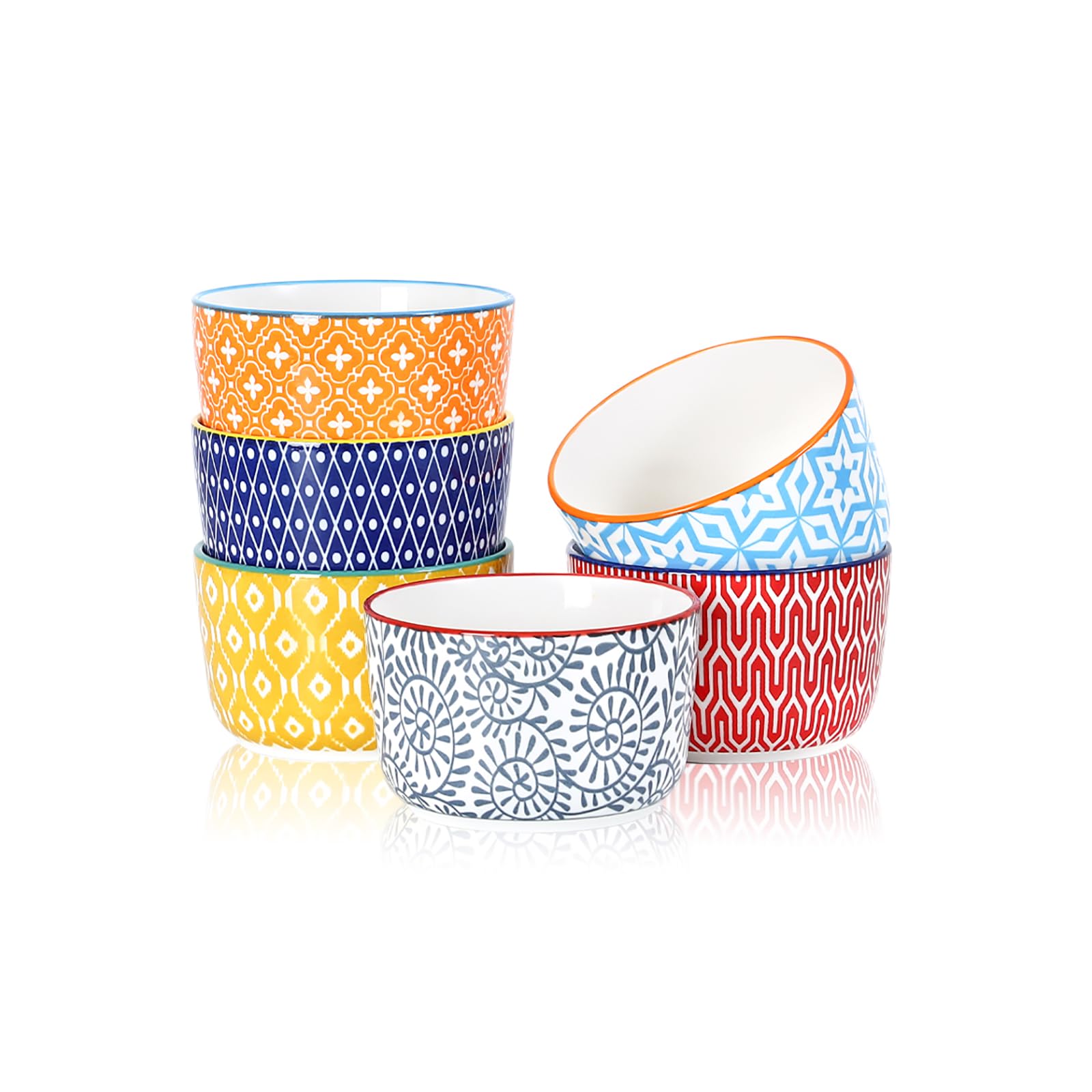 Selamica 10 OZ Ceramic Ramekins, Set of 6