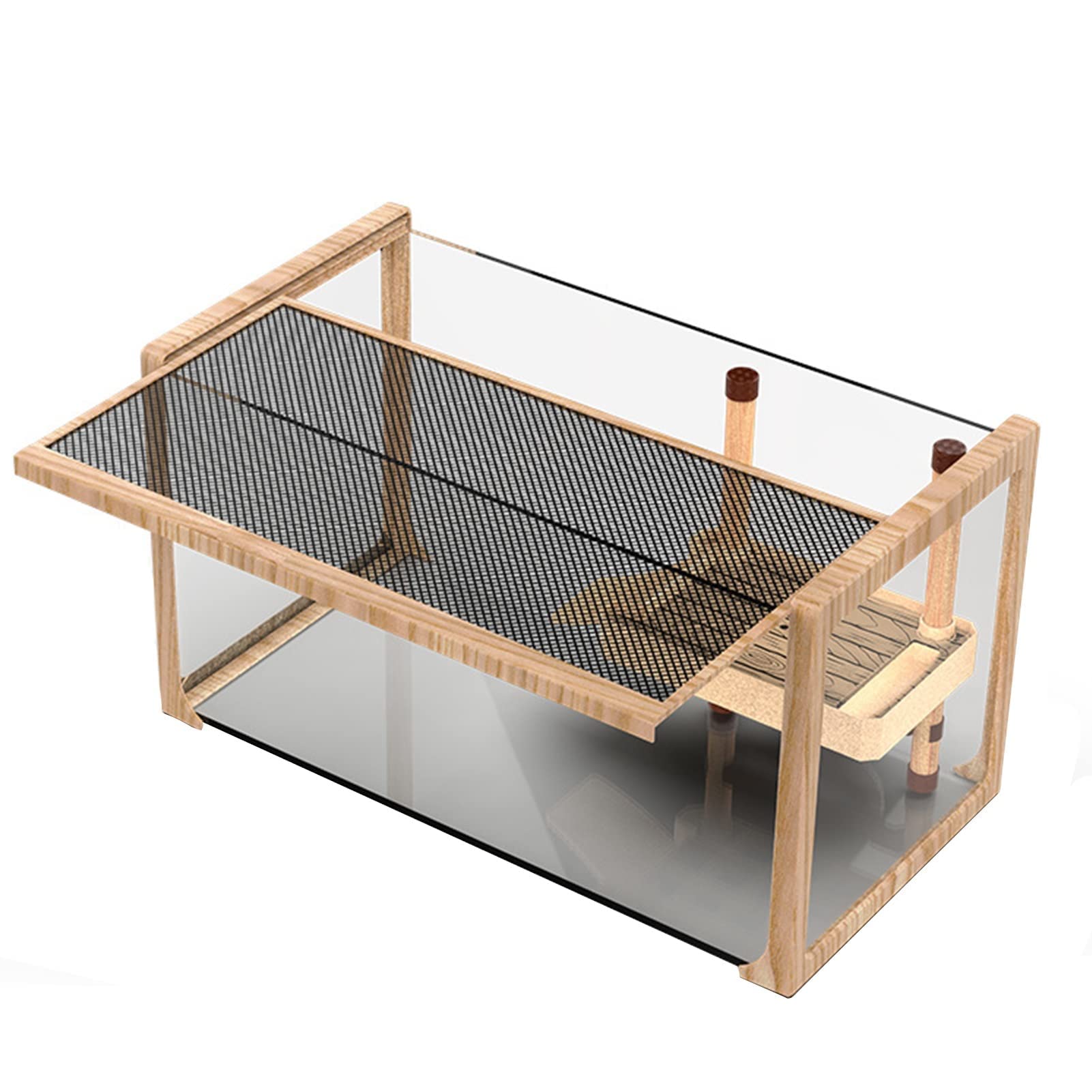 Terrarium de reptiles design bois pour salon moderne