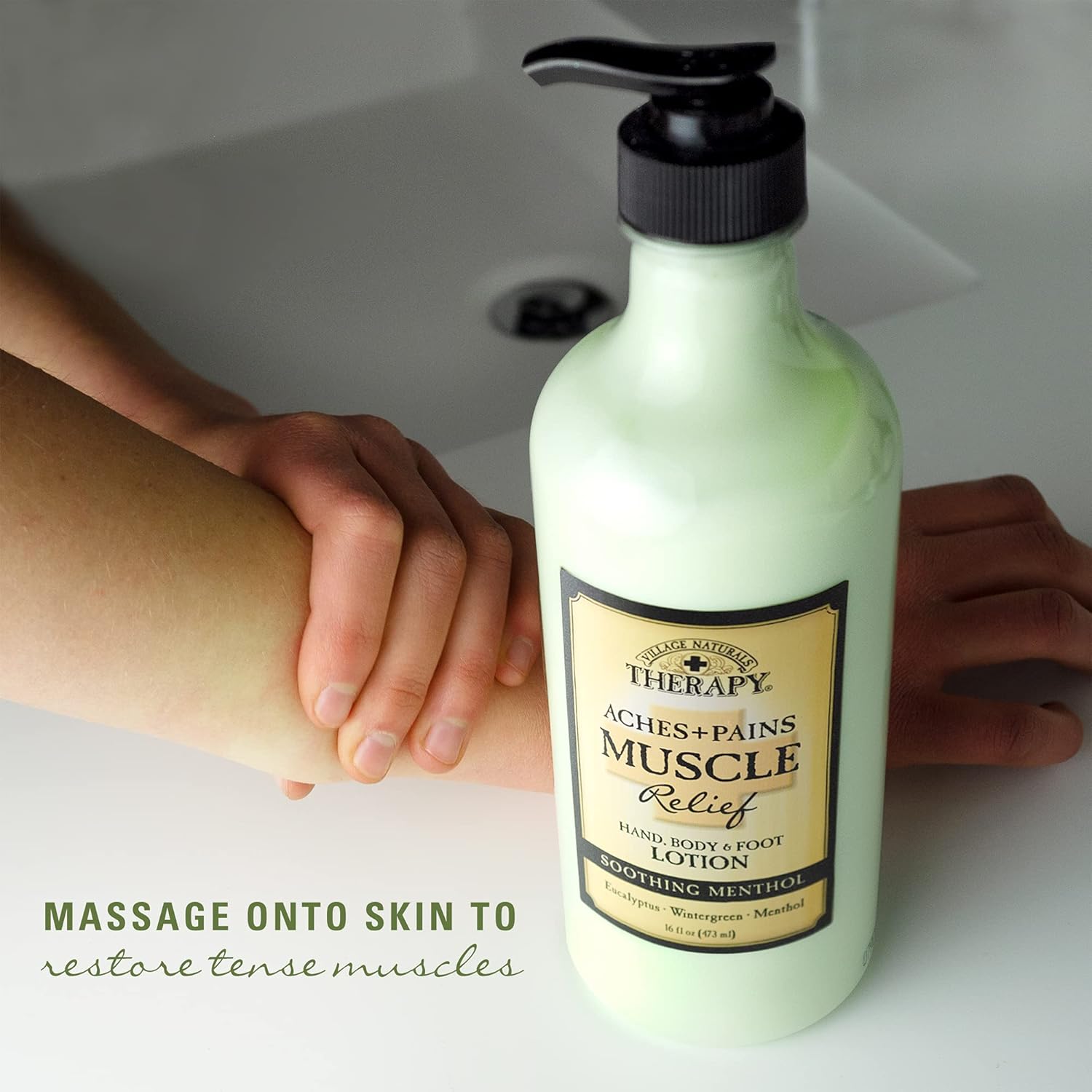 Village Naturals Therapy, Lotion, Aches and Pains Muscle Relief, 16 fl oz, Pack of 3 : Health & Household