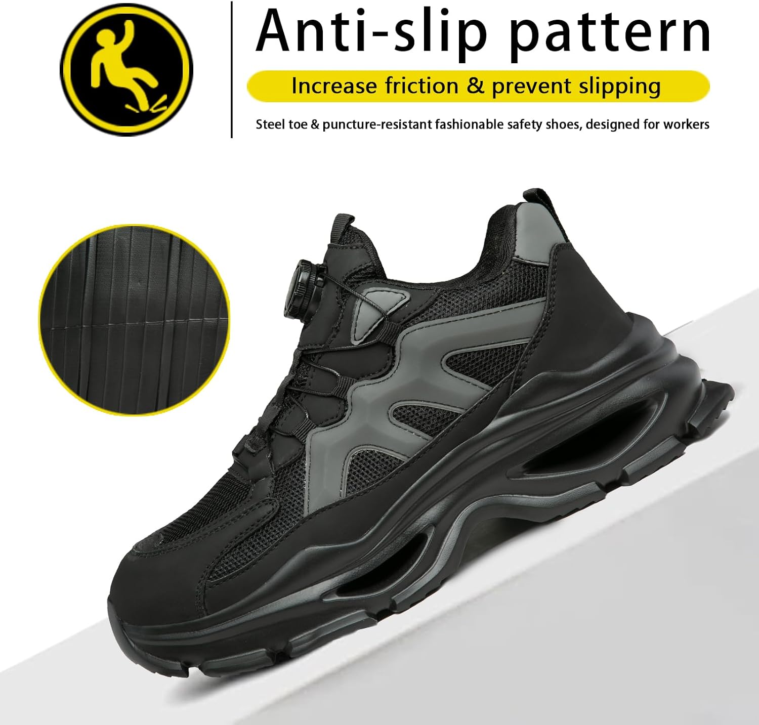 Steel Toe Safety Work Shoes for Men & Women Steel Sneaker | Lightweight, comfortable, for industrial & construction work, sneaker-style design
