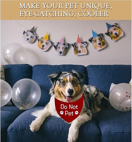 Miniatura 7 de JXGZSO 1 bandana con texto en inglés Do Not Pet Reactive Dog Bandana Training Puppy Ansious Dog (No mascota D)