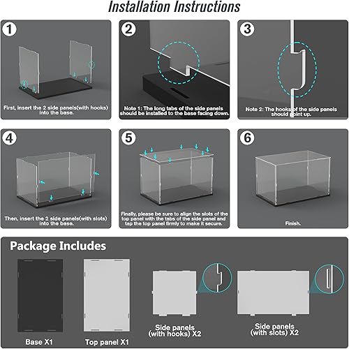 Vista 185 de Choowin Vitrina de acrílico para Lego Infinity Gauntlet 76191 para Lego Gauntlet 76223 para Lego Display Estuches de acrílico transparente grueso