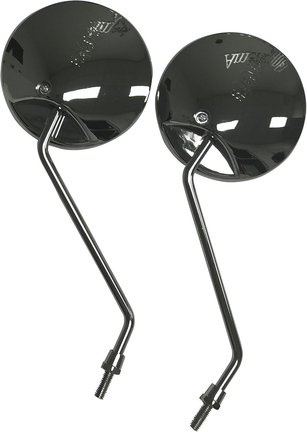 Chrome Mirrors Adjustable Set - Round Shape 8mm RH/RH Mounting for a for Gas or Electric Motorcycle/Scooter/Bike/Bicycle