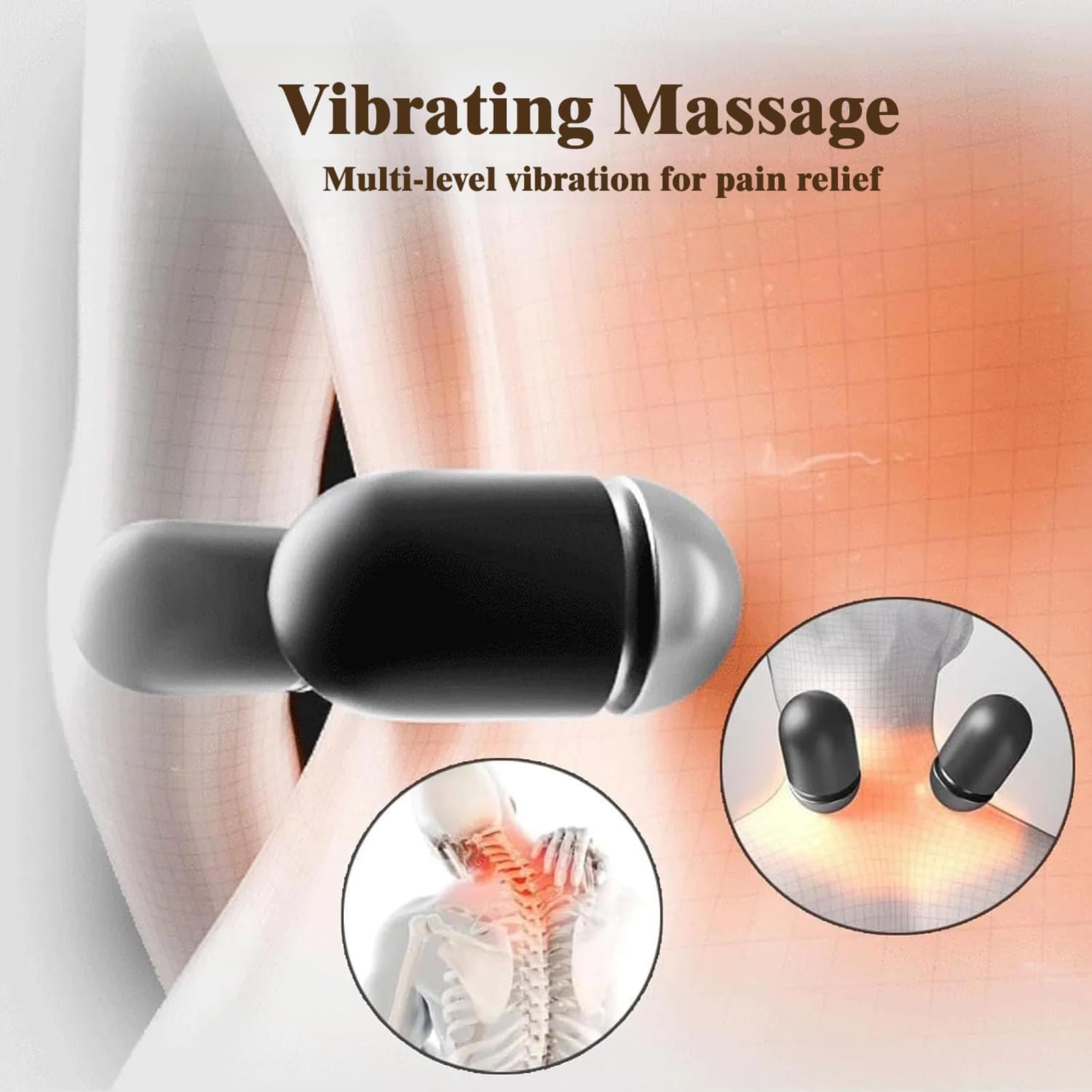 Rückenmassagekissen Memory-Beheizt Beruhigend Entspannend | Elektrisches Lendenstützkissen fürs Bett Stuhl Sofa Liegesessel Rollstuhl Reisen Homeoffice Wohnheim Wohnung Lernen Arbeiten