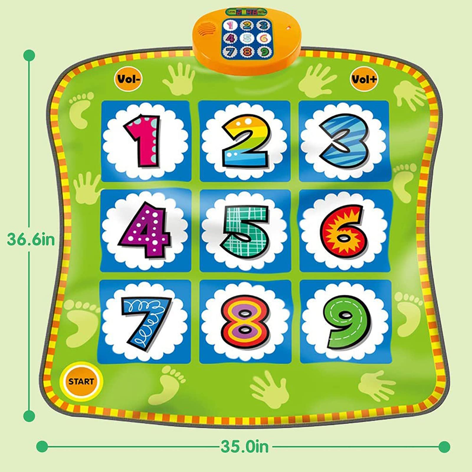 Tappetino da ballo, pad da ballo con musica elettronica con volume regolabile, giochi di ballo con schermo del punteggio a LED, giocattoli educativi precoci, regali di compleanno di Natale per 3-11 an