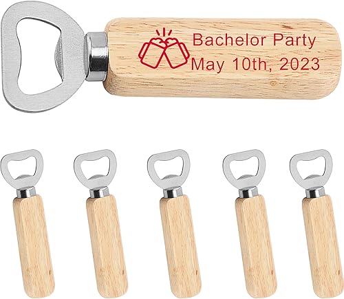 50 abrebotellas de madera personalizados, abridor de mano de madera personalizado, abrebotellas de acero inoxidable de madera de camarero, abridor