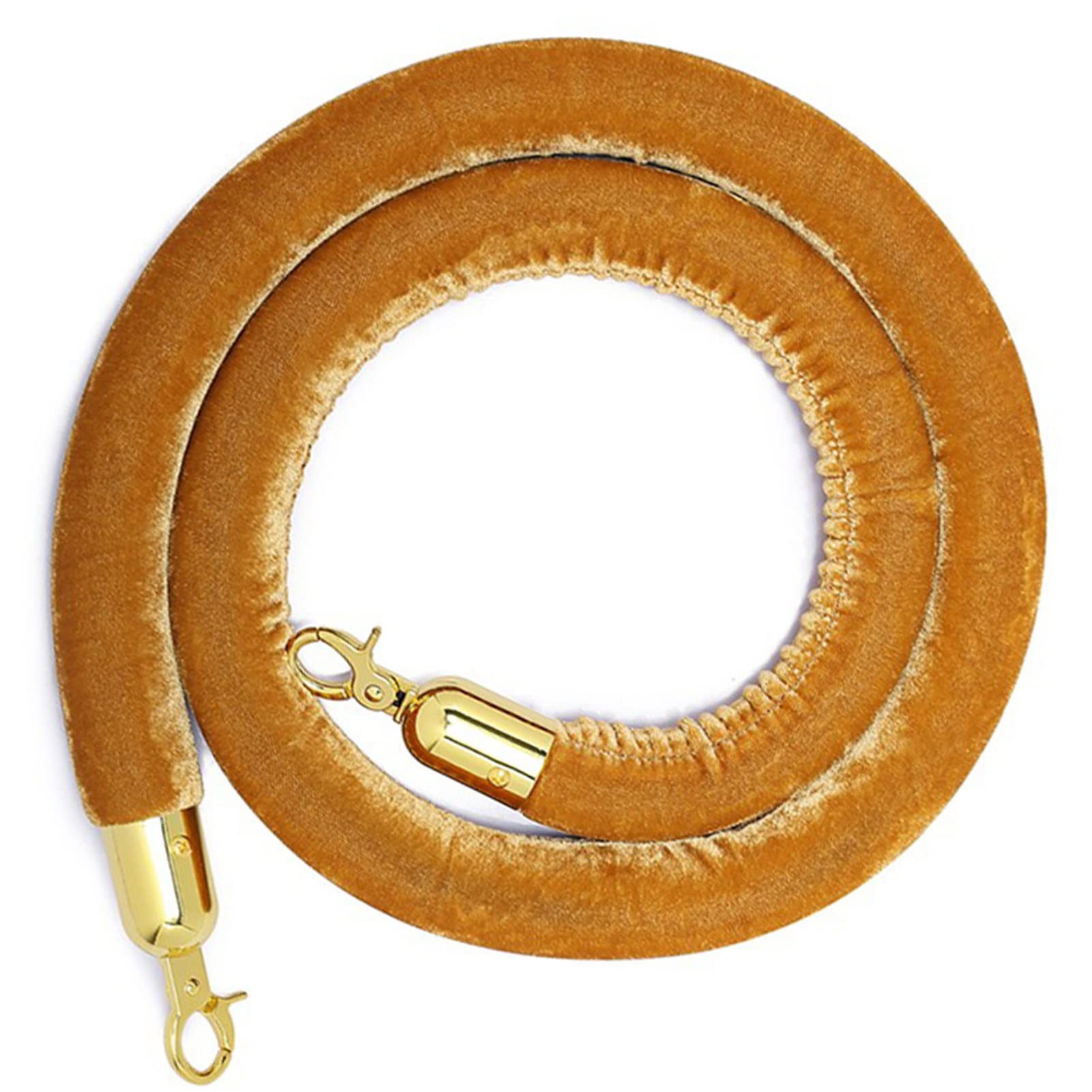ZBBGTJK Crowd Control Rope Stanchion Ber for Queue Management Thick Post Rope with Silver Hooks 1-10ft Apricot Safety Ber for Event & Line nization