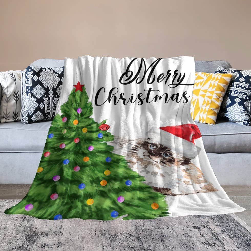 Couverture de Noël lit plaid peluche impression 3D douce 130x150