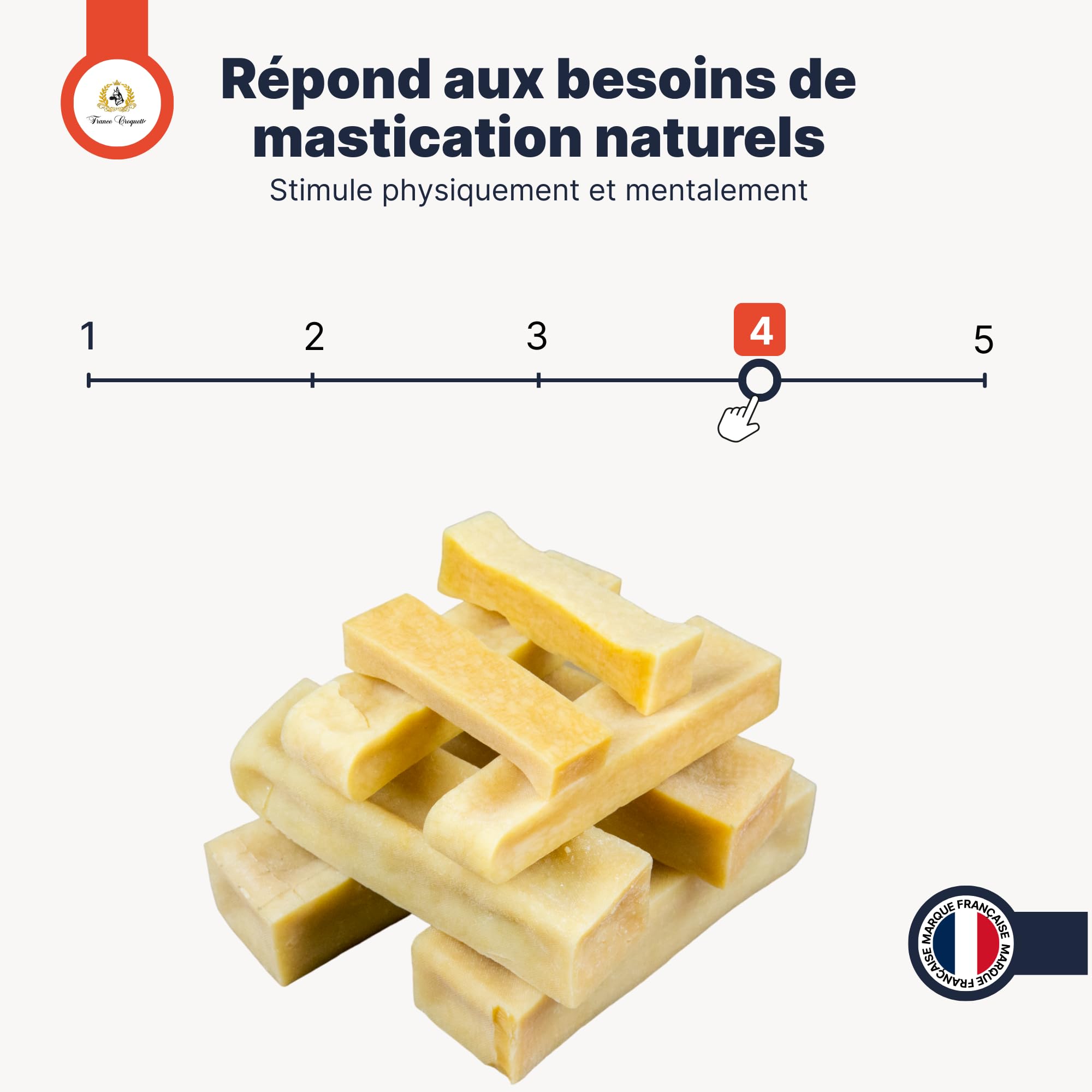 Fromage de Yak M 60g-90g pour Chien Moins de 20kg – friandise 100% Naturelle à mâcher – fabriqué au népal – Riche en protéines – hygiène bucco-Dentaire – Longue durée – france croquettes