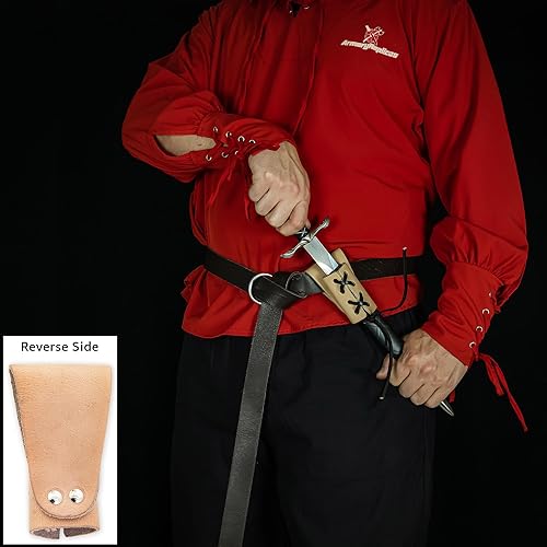 Miniatura 4 de Armory Replicas - Funda de daga de cuero genuino - Rana espada ajustable de inspiración medieval para armas pequeñas