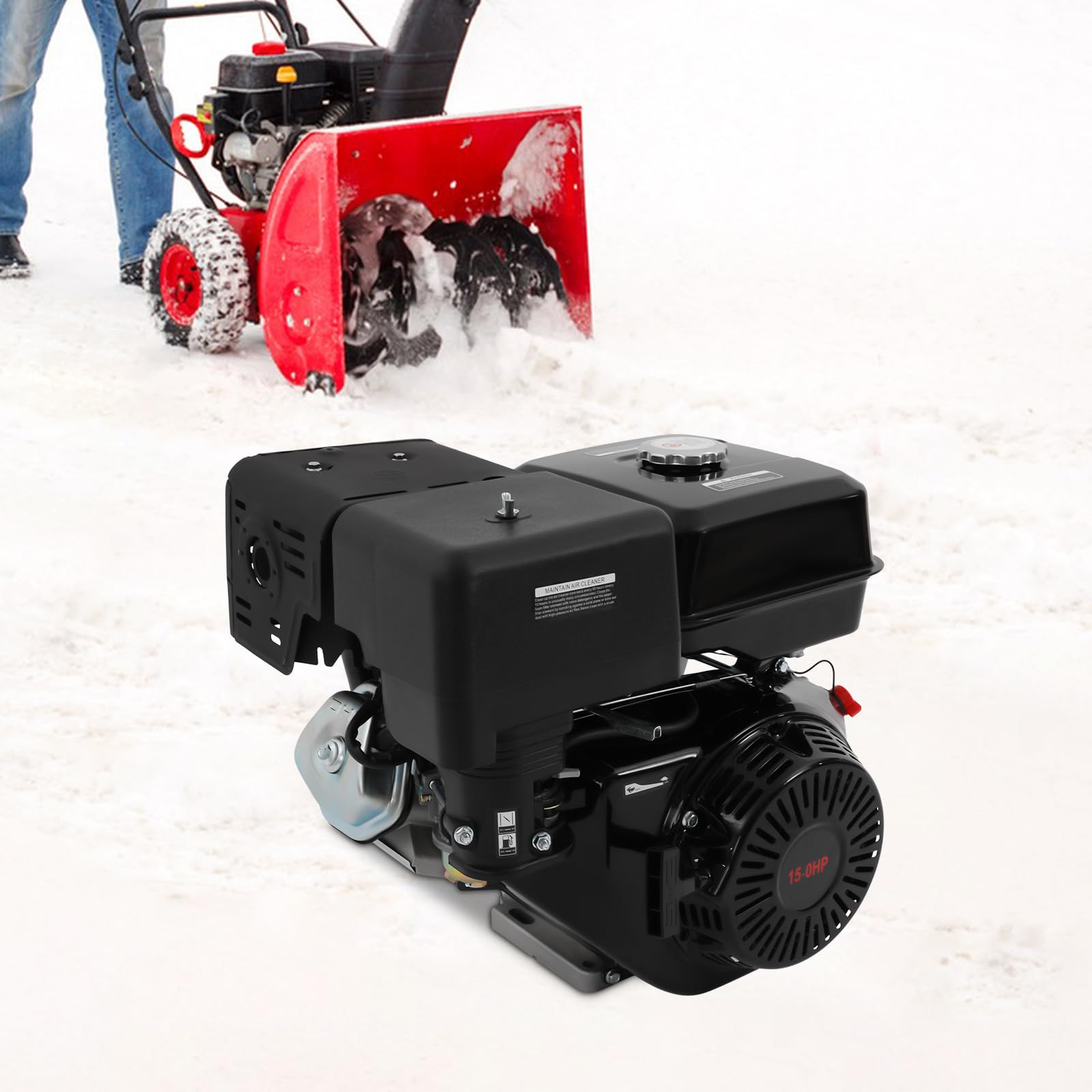 Motore a benzina, 15 CV, 9,7 KW, motore industriale, motore a 4 tempi, motore monocilindrico, 3600 rpm, 6,5 l