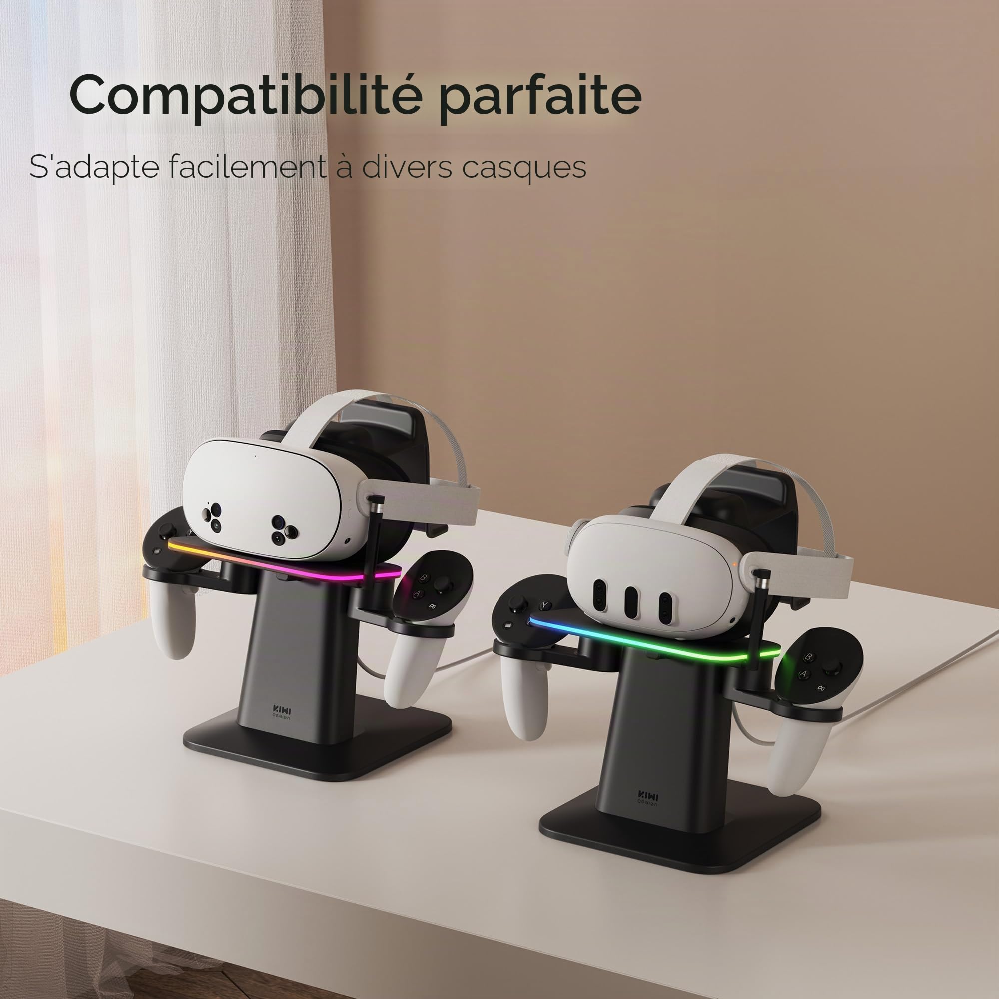 RGB Vertical Stand Meta Officially Co Kiwi Design QC03 for Meta Quest 3/Quest 2/Quest Pro Black