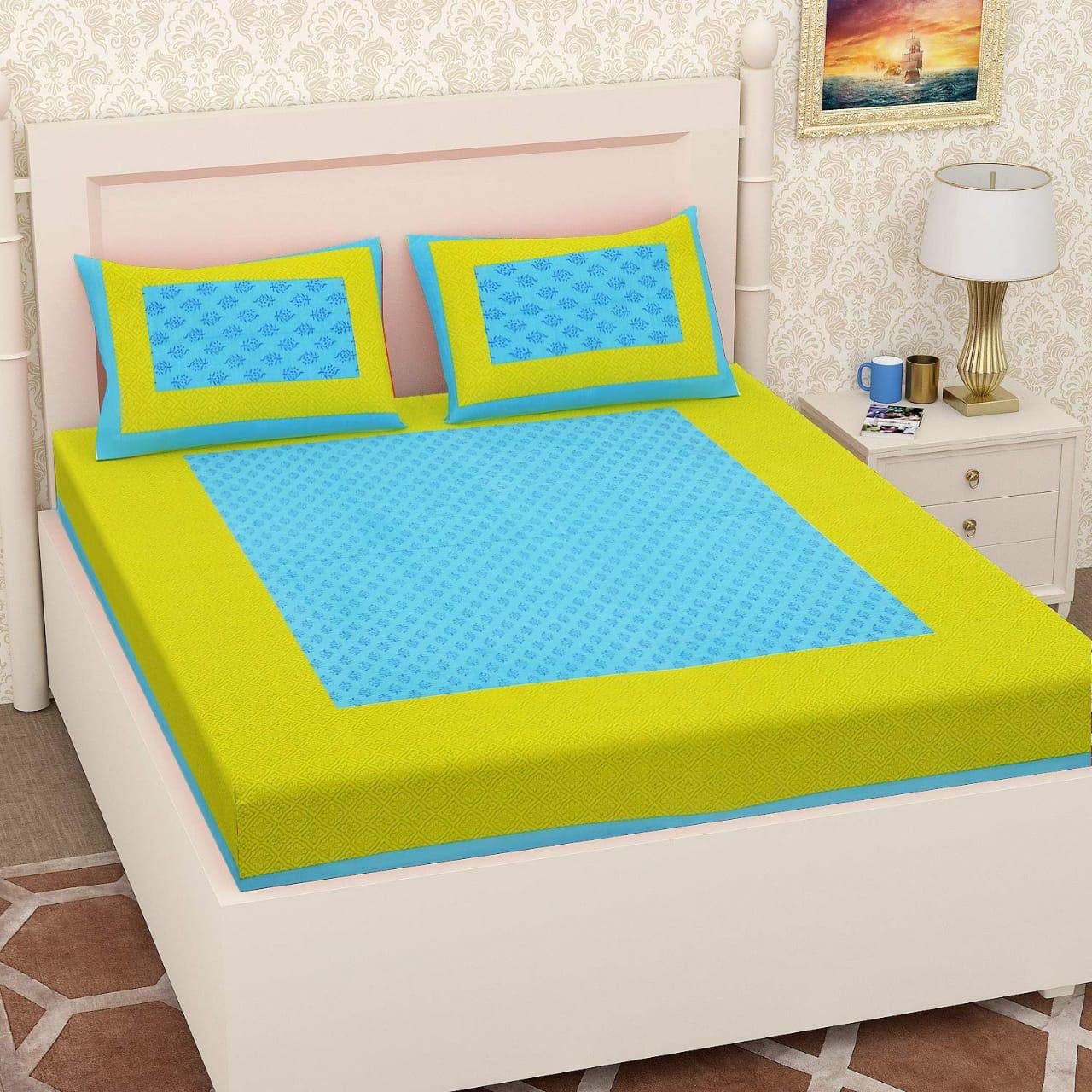 Bhavya Crafts Premium 100 Cotton Double Bed Bedsheet Unique