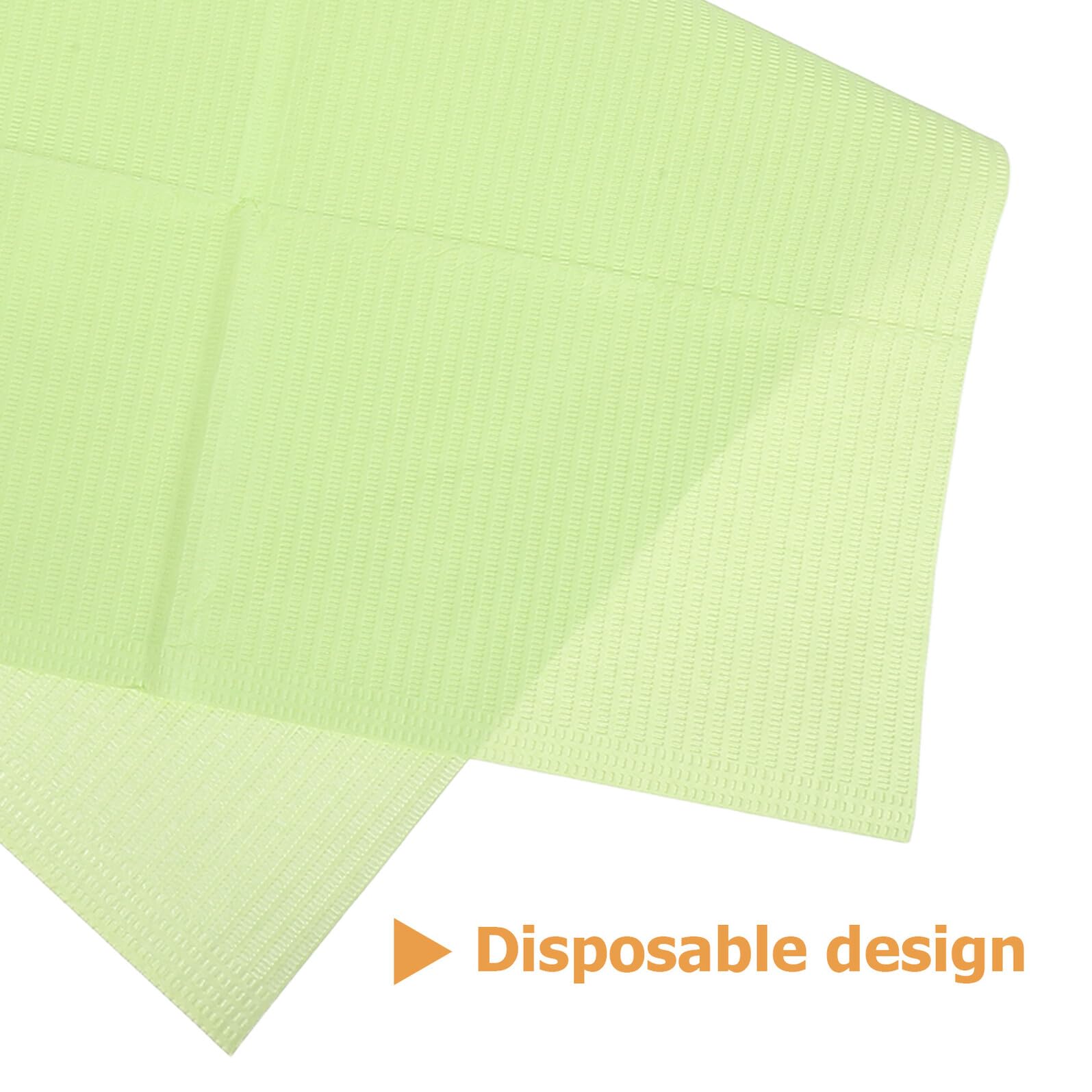 125 Pezzi Bavaglini Monouso in Carta Verde 43X33 CM Tappetino Assorbente per Manicure e Tatuaggi Protezione Igienica per Cliniche Dentali Centri Estetici e Studi Nail Art