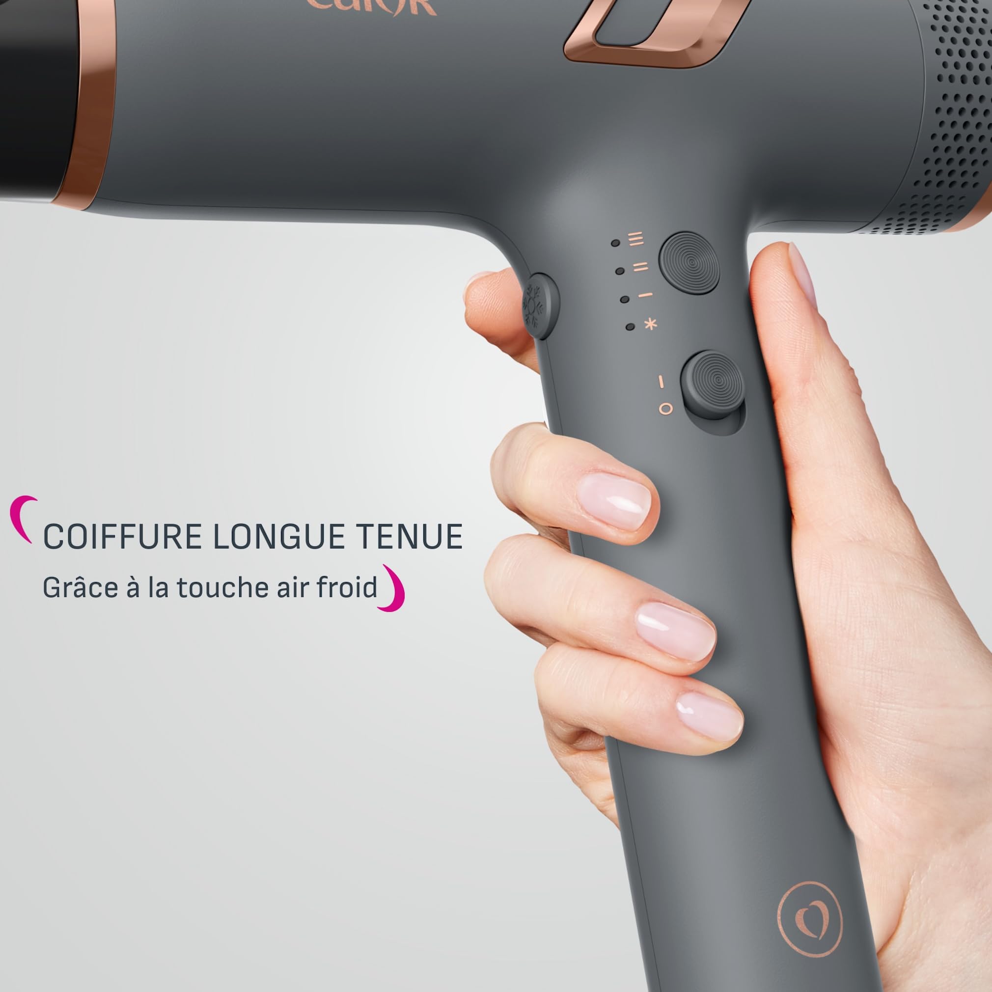 Calor Nano, Sèche-cheveux ultra-léger et compact, Résultat professionnel, Flux d'air puissant, HY8120C0