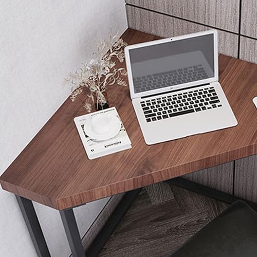 Miniatura 3 de Escritorio triangular para el hogar escritorio de esquina de pino escritorio de esquina de estilo simple marco de metal estable con almohadilla de