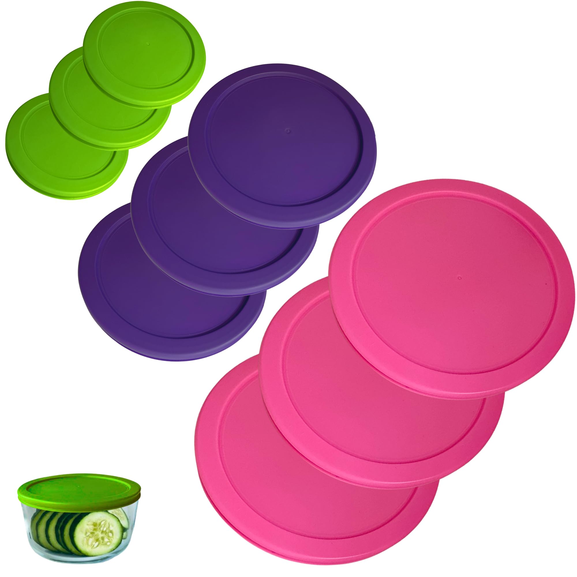 Couvercle de rechange Klareware compatible avec Pyrex et Anchor Hocking, lot de 9 ronds
