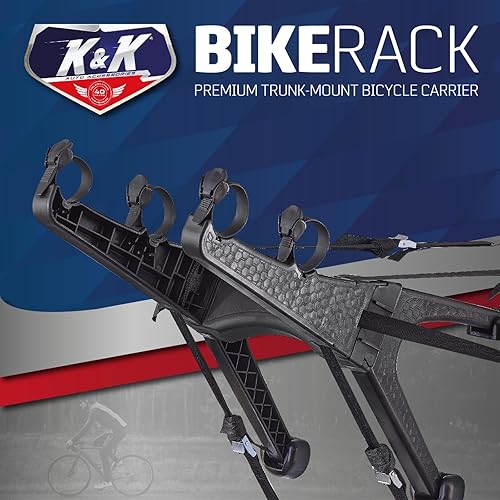 Miniatura 7 de K&K Auto Accessories Portabicicletas compacto para 2 bicicletas, soporte de bicicleta de alta calidad para montar en el maletero de campo traviesa,