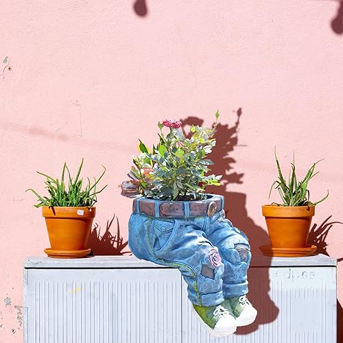 Miniatura 4 de OPSREY Macetas creativas de resina, bonitas macetas, macetas decorativas de bricolaje para decoración del hogar, césped, patio, exterior, maceta