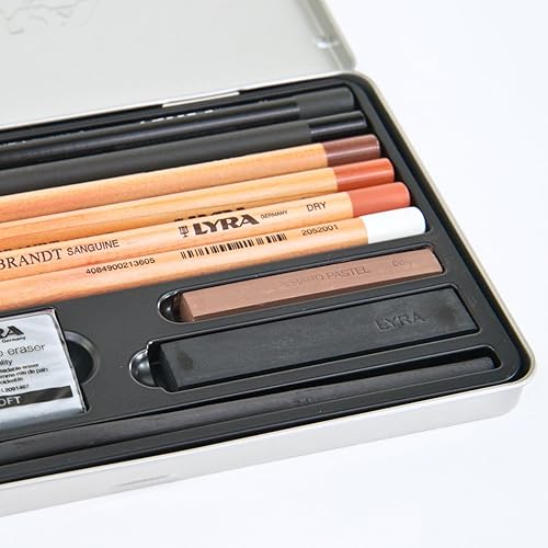 Miniatura 6 de Lyra Rembrandt - Juego de bocetos  11 lápices de carbono surtidos para dibujar carbón pastel palos y accesorios para artistas  Variedad de lápices