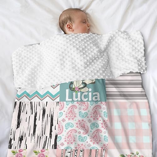 Miniatura 113 de Manta de bebé personalizada, monograma rosa, lindo elefante personalizado, mantas de 30 x 40 pulgadas para bebé, niño y niña con nombre, baby Opción